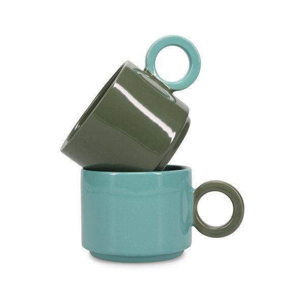 Zielony kamionkowy kubek 280 ml Lou – ONA-image-2
