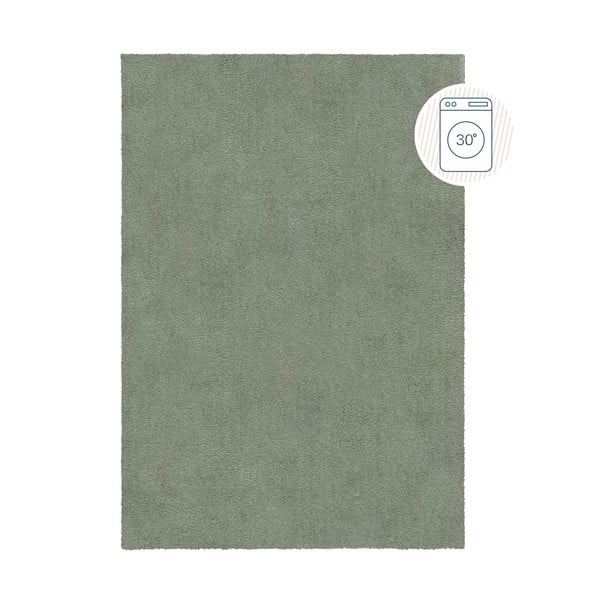 Zielony dywan z włókien z recyklingu odpowiedni do prania 200x290 cm Fluffy – Flair Rugs