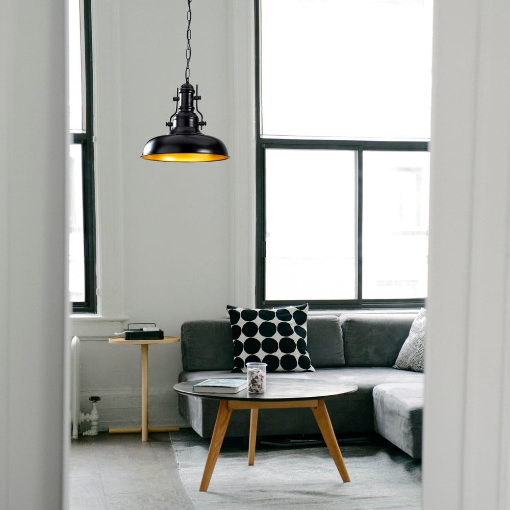 Czarna lampa wisząca z metalowym kloszem ø 32 cm Detroit – Opviq lights (zdjęcie 3)