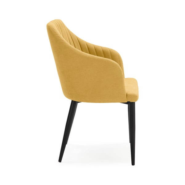 Żółte tapicerowane fotele jadalniane zestaw 2 szt. Nadi – Marckeric-image-3