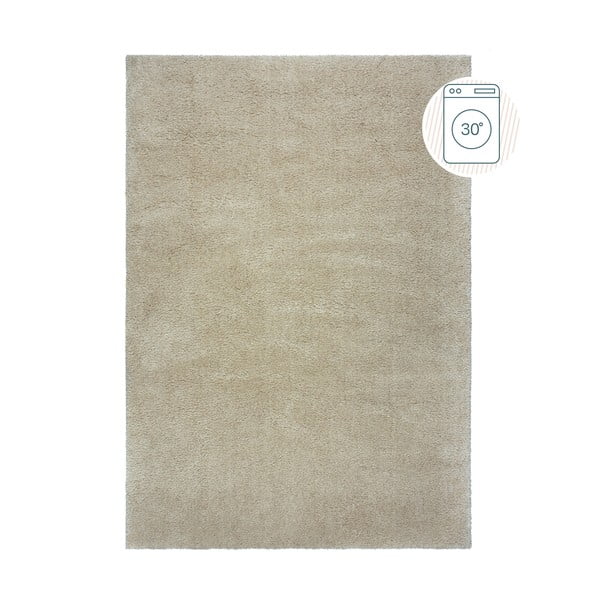 Beżowy dywan z włókien z recyklingu odpowiedni do prania 80x150 cm Fluffy – Flair Rugs