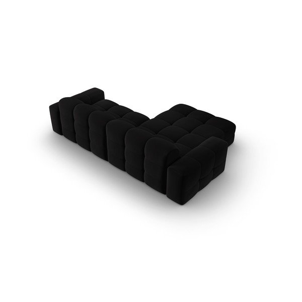 Czarny aksamitny narożnik (lewostronny) Kendal – Micadoni Home-image-4