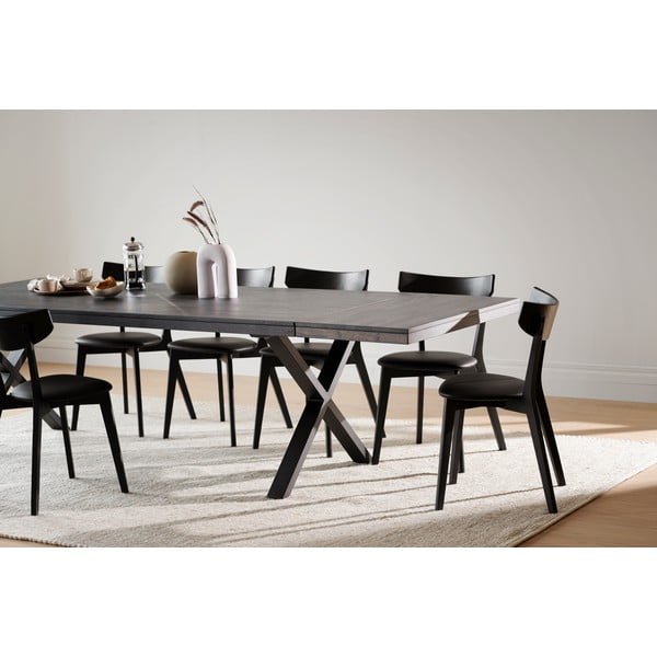 Ciemnobrązowy uzupełniający blat dębowy do stołu Rowico Brooklyn-image-1