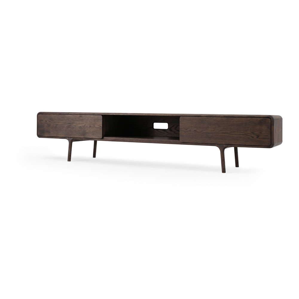 Brązowa szafka pod TV z litego drewna dębowego 220x45x45 cm Fawn – Gazzda (zdjęcie 5)