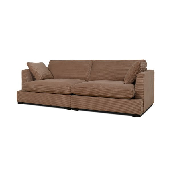Jasnobrązowa sztruksowa sofa 236 cm Mobby – Scandic-image-2