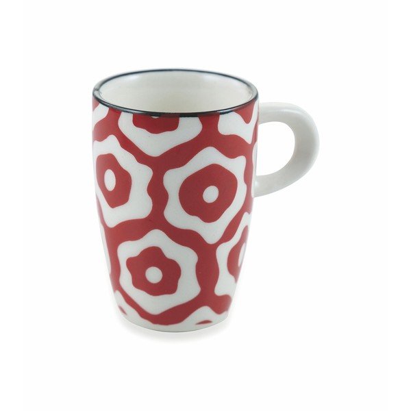 Zestaw 6 czerwonych kubków z uchem z kamionki Villa d'Este Confusion, 90 ml-image-3