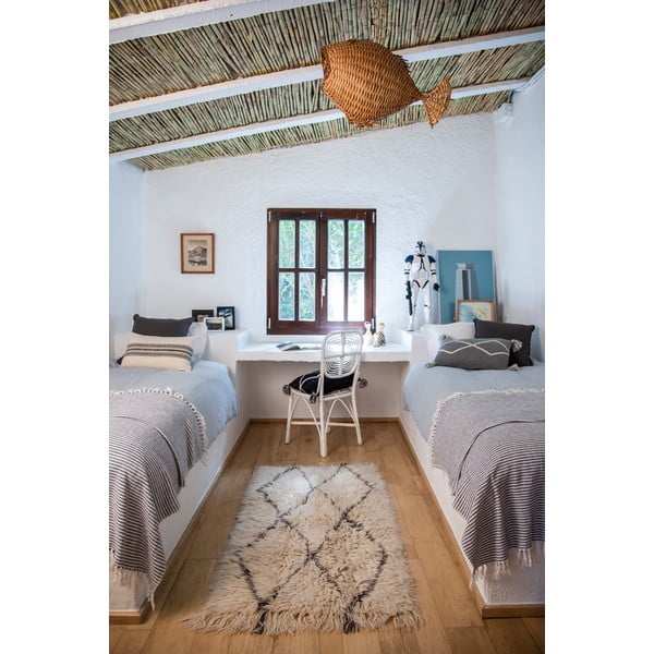 Kremowy wełniany dywan tkany ręcznie odpowiedni do prania 80x140 cm Berber Soul – Lorena Canals-image-1