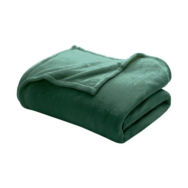 Zielony koc z mikfroflaneli 220x240 cm Flanou – douceur d'intérieur