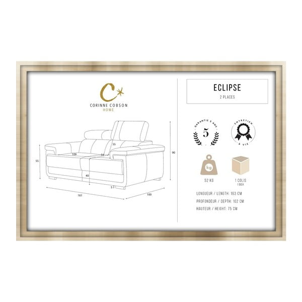 Czerwona sofa 2-osobowa Corinne Cobson Eclipse-image-2