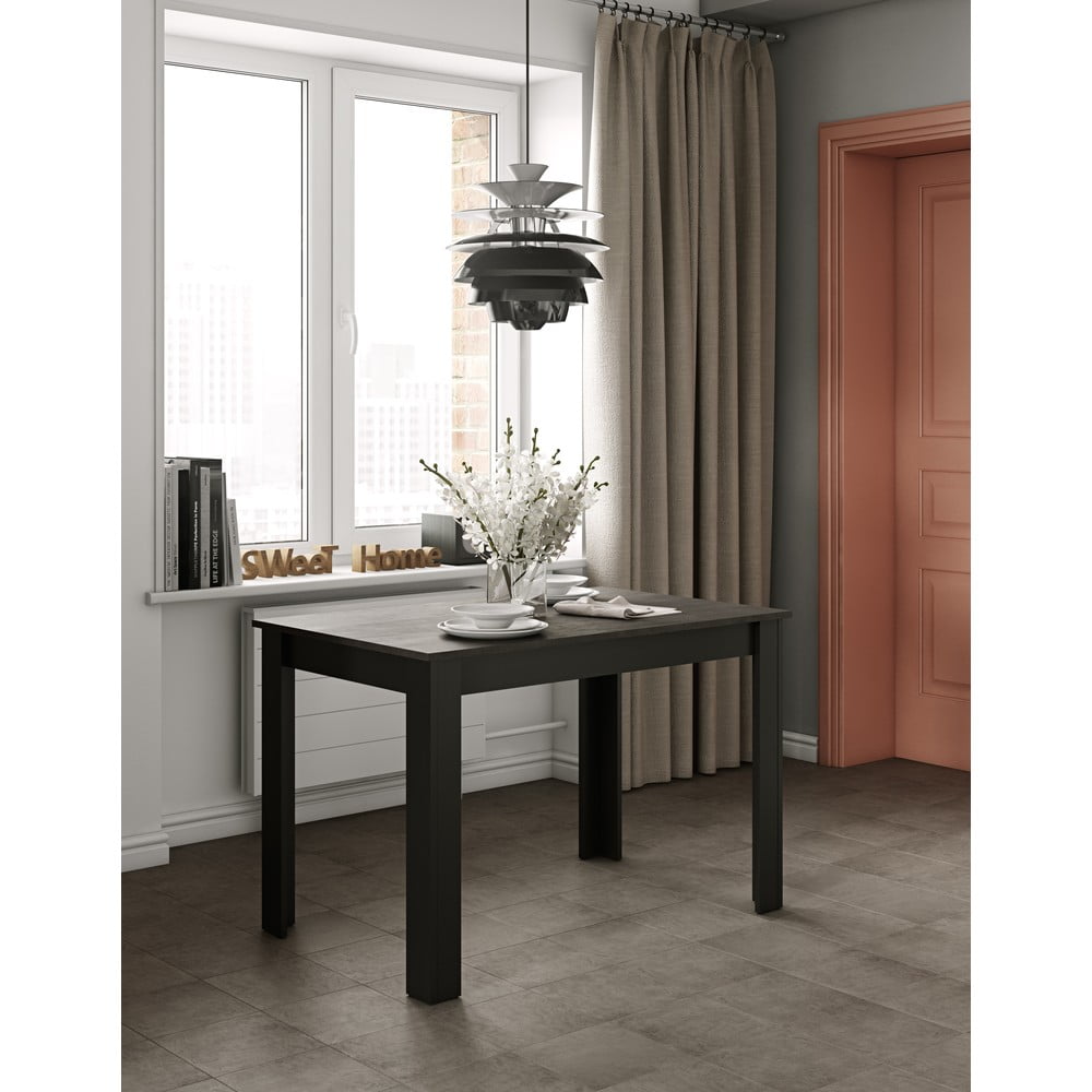 Czarny stół z blatem w dekorze betonu 110x70 cm Nice – TemaHome (zdjęcie 6)