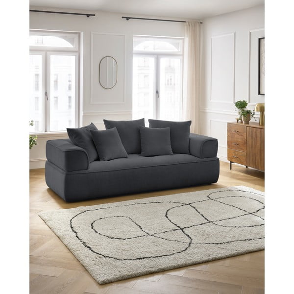 Ciemnoszara sofa z tkaniny szenilowej 237 cm Whesley – Bobochic Paris-image-1