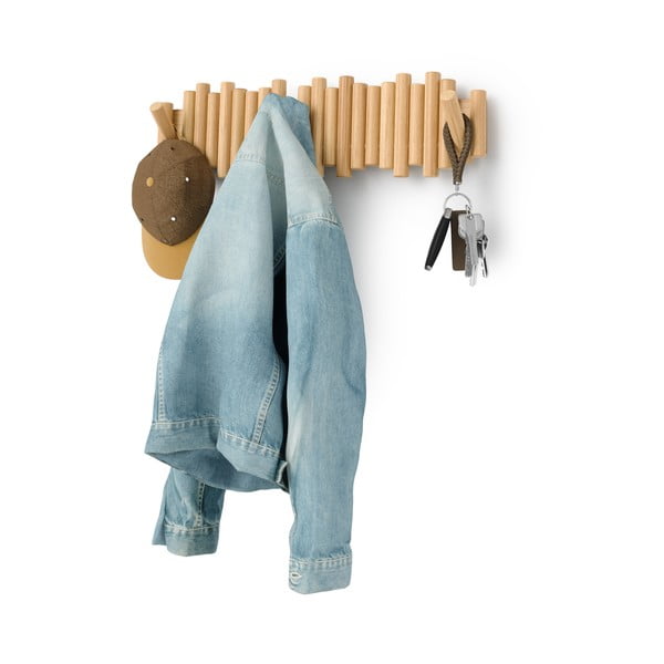 Wieszak ścienny z litego drewna sosnowego w naturalnym kolorze 61 cm Picket – Umbra-image-2