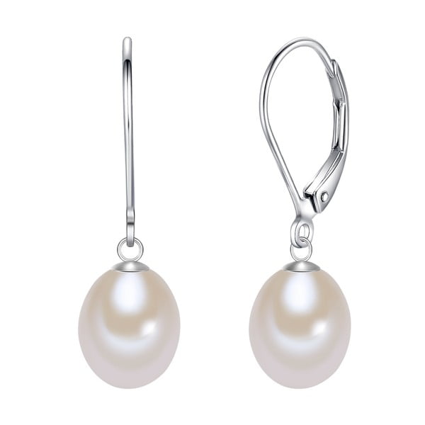 Białe perłowe kolczyki z biglem angielskim Chakra Pearls