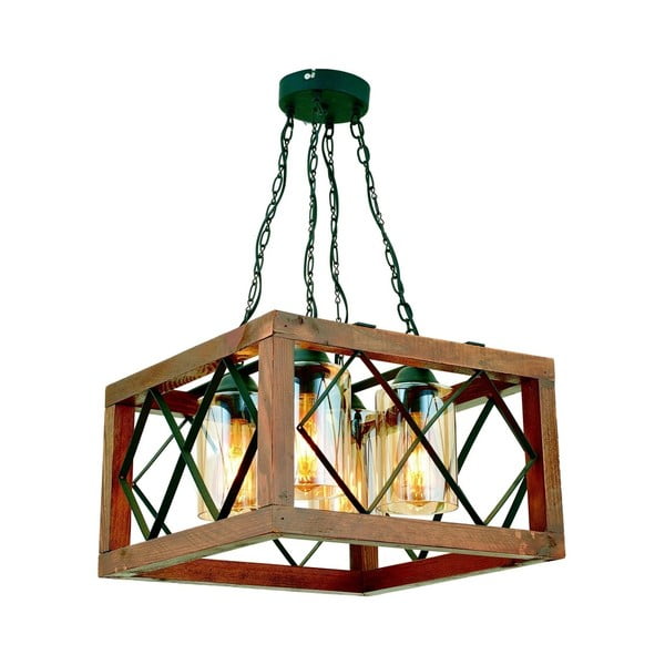 Lampa wisząca z drewna grabu Zikzak Kare