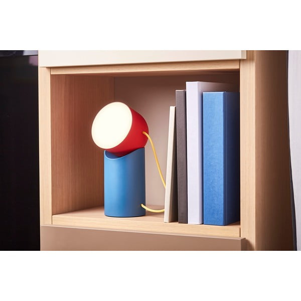 Czerwono-niebieska lampa stołowa LED (wysokość 14 cm) Orbe – Lexon-image-1