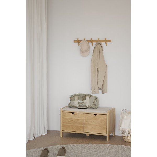 Naturalny wieszak ścienny z litego drewna dębowego Hillmond – Rowico-image-1