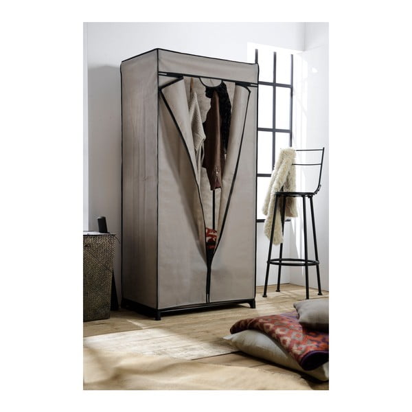 Szara szafa materiałowa Compactor Wardrobe, wys. 160 cm-image-1