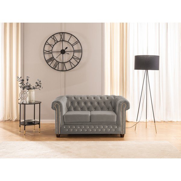Szara aksamitna rozkładana sofa 148 cm York Blik – Ropez-image-1