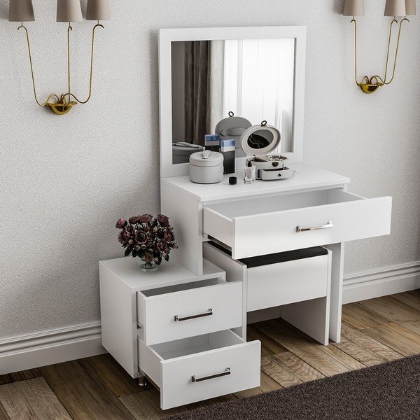 Biała toaletka drewniana Alacati-image-1