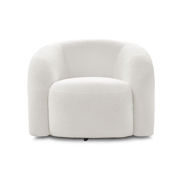 Biały obrotowy fotel z materiału bouclé Elina – Bobochic Paris