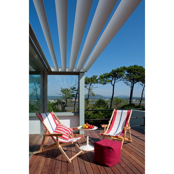 Poduszka Lona 60x40 cm, czerwono-niebieskie paski-image-3