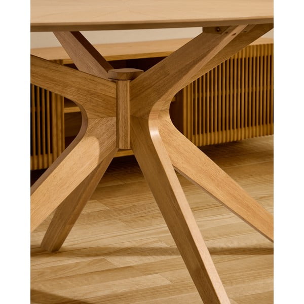 Okrągły stół z blatem w dekorze dębu ø 120 cm Naanim – Kave Home-image-2