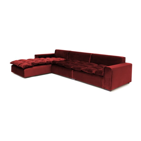 Burgundowa lewostronna 3-osobowa sofa narożna Vivonita Cloud Burgundowa Red-image-4