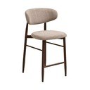 Beżowy/ciemnobrązowy tapicerowany hoker (wysokość siedziska 65 cm) Levanto – House Nordic