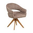 Brązowy tapicerowany fotel jadalniany z podłokietnikami Dover – House Nordic