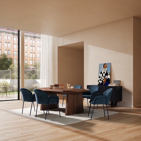 Niebieskie tapicerowane fotele jadalniane zestaw 2 szt. Aslin – MOME-image-1