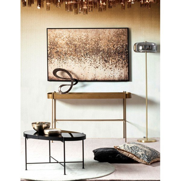 Konsola ze szklanym blatem w kolorze złota 43x120,5 cm Rashida – Bizzotto-image-1