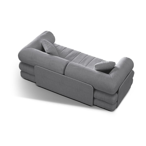 Jasnoszara rozkładana sofa z materiału bouclé 206 cm Kemi – Cosmopolitan Design-image-3