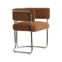 Jasnobrązowy tapicerowany fotel jadalniany z podłokietnikami Adante – Light & Living