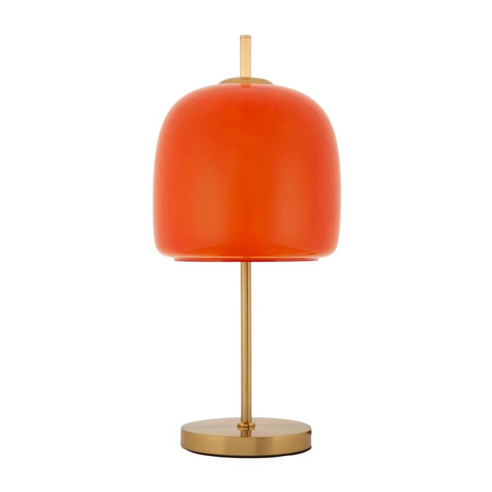 Pomarańczowa/w kolorze złota metalowa lampa stołowa ze szklanym kloszem (wysokość 53 cm) Oldy – Mauro Ferretti