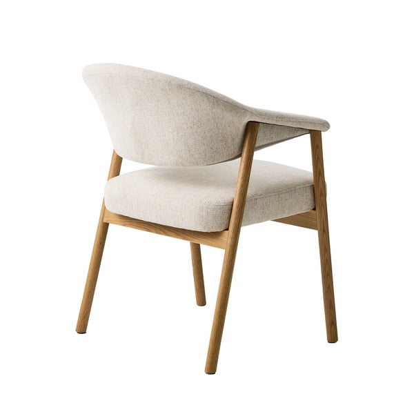 Kremowe fotele jadalniane zestaw z podłokietnikami 2 szt. z litego drewna dębowego Elk – Unique Furniture-image-3