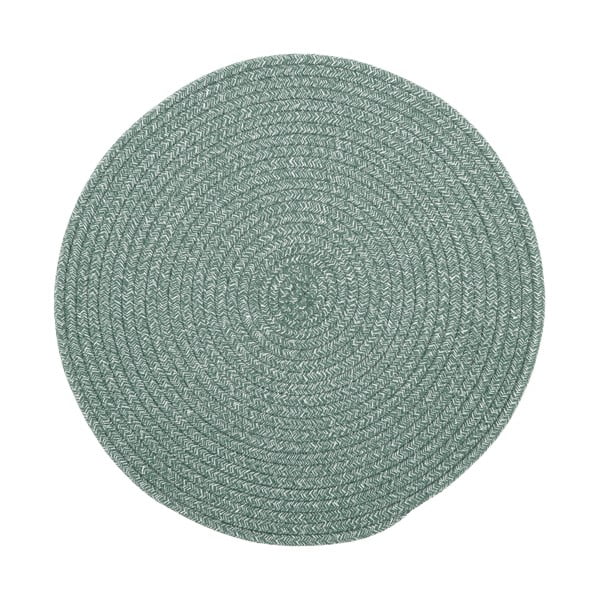 Zielona mata stołowa z domieszką bawełny Tiseco Home Studio, ø 38 cm