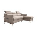 Beżowy rozkładany narożnik (prawostronny) Sweet Harmony – Miuform