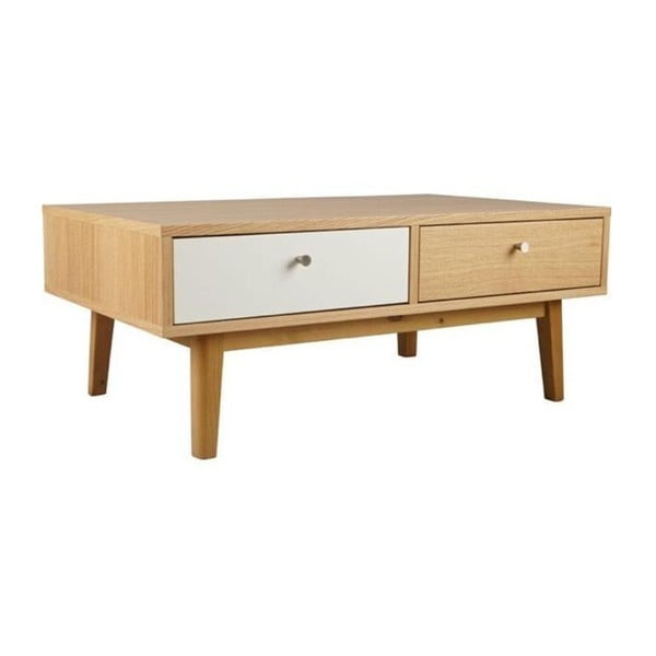 Stolik w dębowym dekorze z 4 szufladami Jitona Merrik-image-2