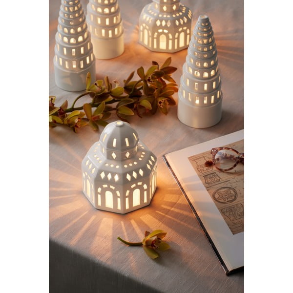 Biały ceramiczny świąteczny świecznik Kähler Design Lighthouse, ø 12 cm-image-3