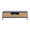 Czarno-naturalna szafka pod TV w dekorze dębu 140x45 cm Seaford – Actona