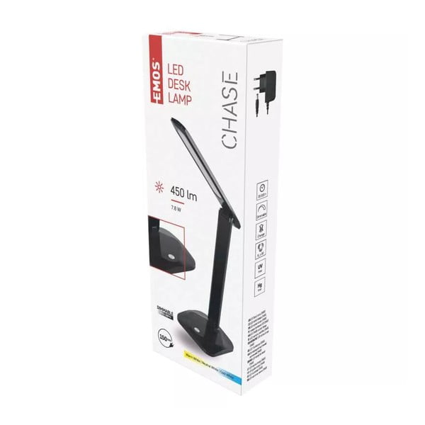 Czarna lampa stołowa LED ze ściemniaczem (wys. 37 cm) Chase – EMOS-image-1