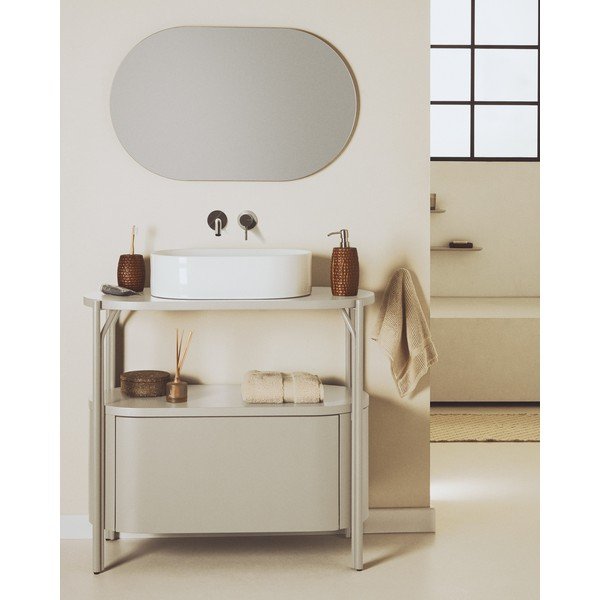 Biała szafka pod umywalkę 90x81 cm Arely – Kave Home-image-1