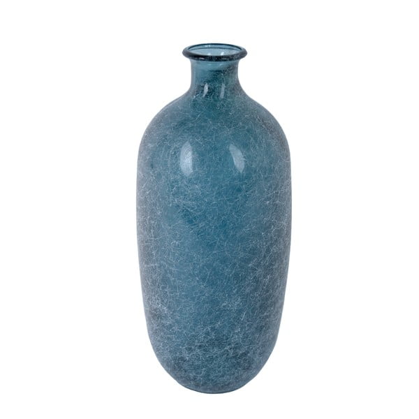 Niebieski wazon ze szkła z recyklingu Ego Dekor Napoles, wys. 31 cm