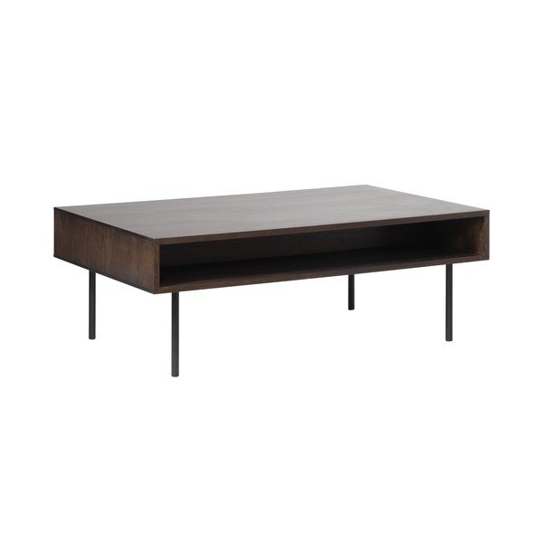 Ciemnobrązowy stolik z blatem w dekorze dębu 71x117 cm Latina – Unique Furniture-image-3