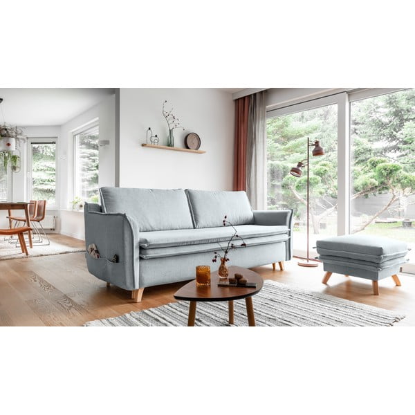 Jasnoszara rozkładana sofa 225 cm Charming Charlie – Miuform-image-3