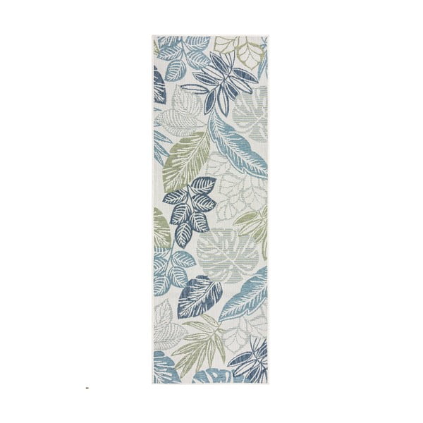 Zielono-niebieski dywan odpowiedni na zewnątrz 80x230 cm Bella Leaf – Flair Rugs