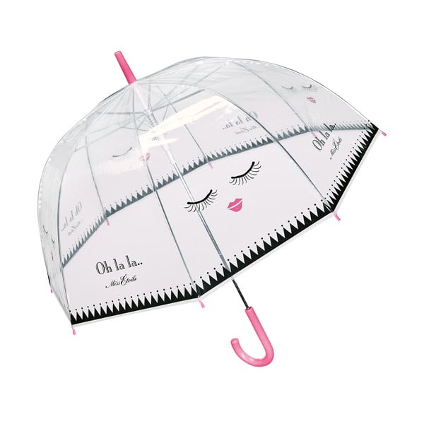 Przezroczysty parasol Miss Étoile Closed Eyes, ø 87 cm