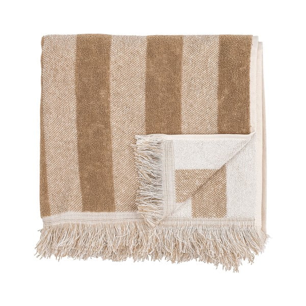 Brązowo-beżowy bawełniany ręcznik kąpielowy 70x140 cm Elaia – Bloomingville