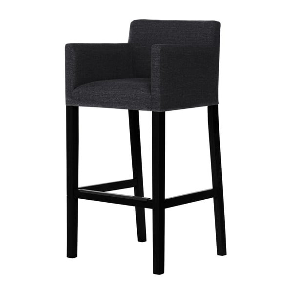 Czarne krzesło barowe z czarnymi nogami Ted Lapidus Maison Sillage