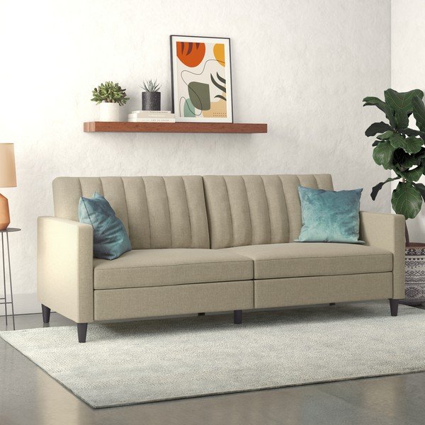 Beżowa rozkładana sofa 86 cm Celine – Støraa-image-1